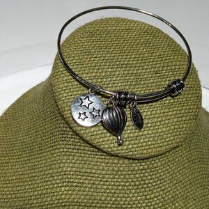 Women`s silver tone "celebrate life with crown"